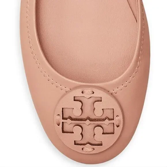 NWT$228 Tory Burch Minnie Travel Meadowsweet TT Logo Leather Ballet Flats 5.5 - Picture 5 of 16